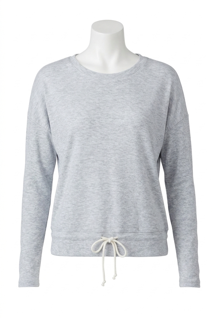 NEW KENSIE long sleeve pullover knit sweater in light heather grey